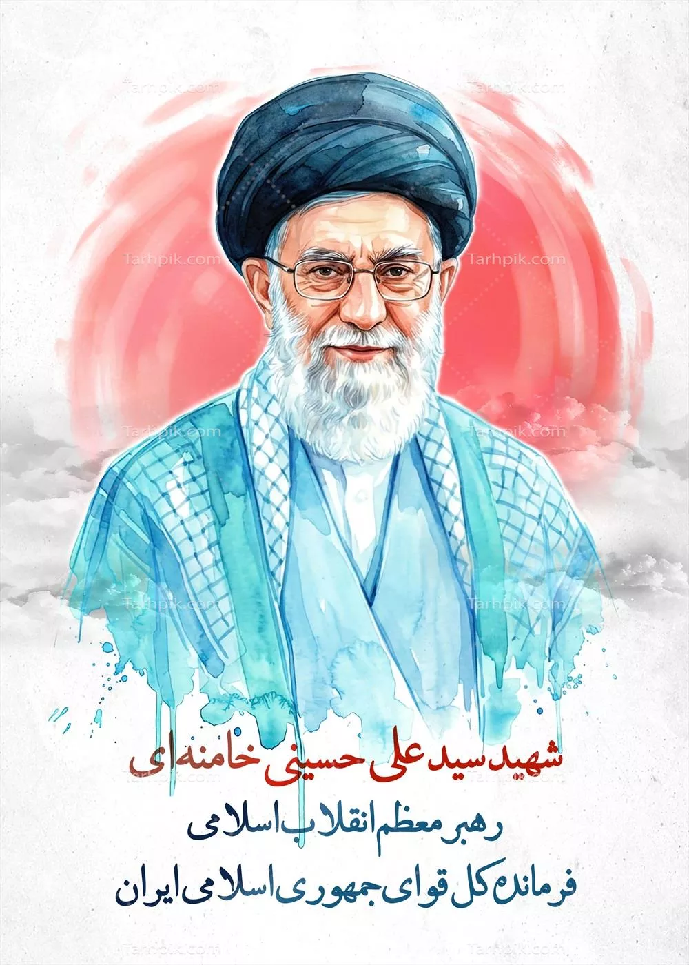 عکس گرافیکی شهید سید علی خامنه ای 